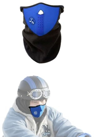 zalati Masque de sport demi-visage en néoprène et polaire cache-cou pour vélo, moto, ski, course à pied, cyclisme, escalade, unisexe froid extérieur coupe-vent
