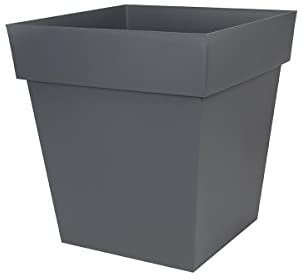 Pot de fleur carré Toscane 49,5 x H.52,5 cm - Gris anthracite - Eda