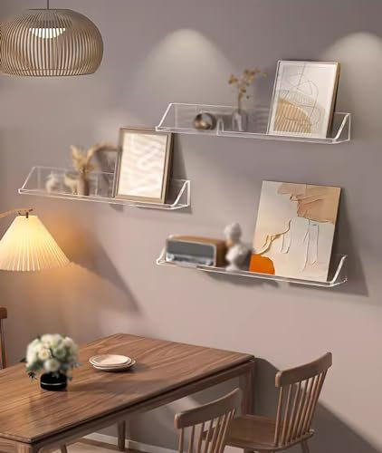 Magazinständer Broschürenhalter 2/3er-Pack Zeitschriftenständer zur Wandmontage, durchsichtig, hängendes Bücherregal, Aufbewahrungsregal, dekorativer Zeitschriftenhalter, Präsentationsständer für Büro