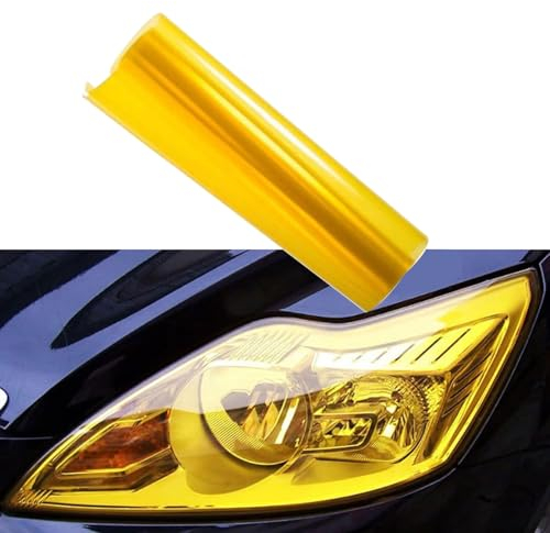 Láminas para Faros de Automóvil, Vinilo Protector Film Amarillo de Tinte para Faros, Película Autoadhesivo de Tinte de Luz para Automóvil, PVC Film para Reequipamiento de Automóviles, 30 x 200 cm