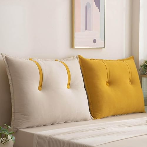 Hoowarm Rückenkissen Bett, für Bett und Sofa Rückenlehne Lesekissen，Schulter, Rücken-und Lendenwirbelstütze Lehnenkissen, Ergonomisch Wandkissen, Abnehmbarer bürostuhl Lesekissen(A,90x60x15cm1pc)