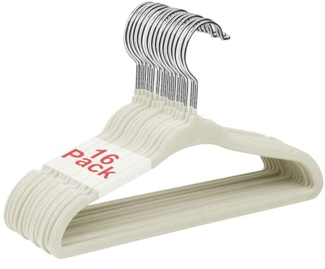 Wellong Grucce Velluto, 28 cm Grucce per Bambini Antiscivolo, 16 Pezzi (Crema)