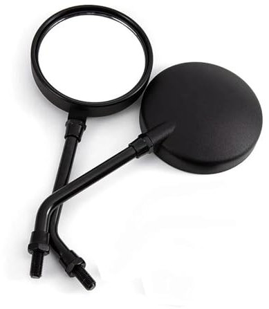 Lenkerendenspiegel Für Royal Enfield Für Interceptor 650 Motorrad-Rückspiegel 8/10 Mm Cafe Racer Seitenspiegel Rückspiegel Seitenansicht am Lenker(Schwarz-Langstange)