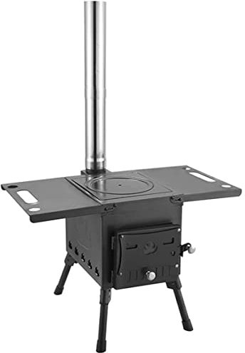 Estufa De Leña Portátil, Con Tubo De Chimenea Y Herramientas De Limpieza Estufa De Tienda, Estufa De Camping, Estufa De Tienda Caliente, Estufa De Leña, Calentador De Tienda De Campaña,AStyle-L
