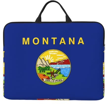 Montana State Flag stampa Laptop Sleeve Bag per computer portatile 14 pollici, custodia protettiva per il trasporto della copertura del computer