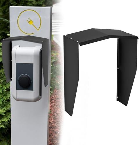 Froadp Wallbox - Protector contra la intemperie para cargadores, lluvia y protección solar, cubierta impermeable para estación de carga de coche electrónico, negro, 40 x 25 x 45,5 cm