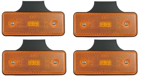 Generisch 4 x LED Seitenmarkierungsleuchten Positionleuchten LKW PKW Wohnwagen Wohnmobil Orange Galben Reflektor Links Rechts mit kabel E9 12v 24v
