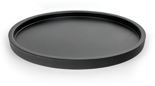 Bredemeijer großes rundes Serviertablett Ø 38 cm - schwarzes Küchentablett mit hohem Rand - Tablett aus Metall - ideal zum Servieren von Getränken