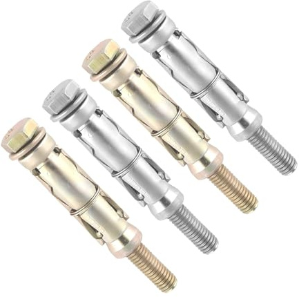TERF® M6 X 50mm Loose Bolts M6 X 50mm (M6:10L) Zinc or Zinc Yellow Passivated Steel Heavy Duty Expansion Bolt Shield Anchor Plug for Masonry Brick Concrete - Pack of 4