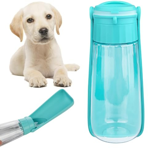 Newaner 550ml Trinkflasche Hunde für Unterwegs, Hundetrinkflasche, Blau | für Unterwegs, Wasserflasche Hunde für Unterwegs, Hund Wasser Unterwegs, Dog Water Bottle, für Unterwegs,Täglich Spazieren