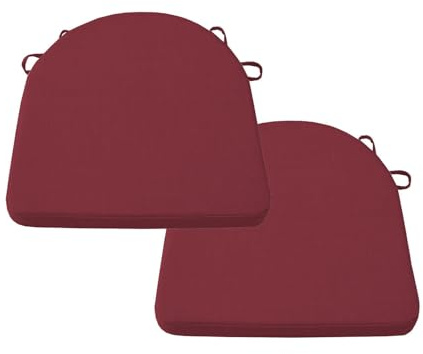 Juego de 2 cojines de jardín en forma de U para silla de comedor, cojines de jardín para oficina, hogar, interior/exterior (45 x 45 x 2 cm, rojo)