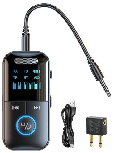 ProChosen 2 in 1 Bluetooth 5.4 Transmitter Receivers for HiFi, Amplifiers, Aux Bluetooth Receiver, Bluetooth Receiver 3.5mm Jack Wireless Aux Bluetooth Adapter for TV, Airplane, Headphone,Speaker, Car