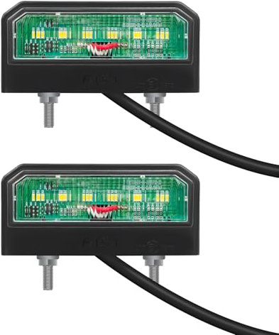 Yinaolan 2 X LED Éclairage de plaque d'immatriculation 12/24V Éclairage de plaque d'immatriculation étanche 6 SMD pour voiture, remorque, camion, caravane, bateau, véhicule