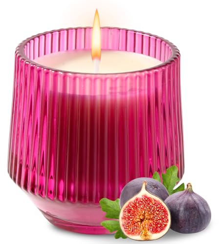 PPIFAS Bougies parfumées lavande et citron, bougies aux notes boisées, bougies de Noël, cadeaux pour les fêtes, bougie d'aromathérapie à la cire de soja(Fuchsia Magenta)