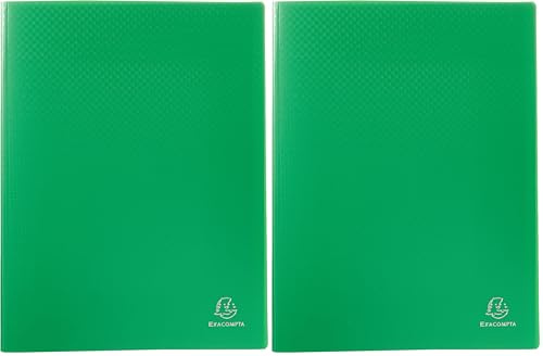 Exacompta 8823E Sichtmappe Opak PP blickdicht, 24 x 32 cm, für DIN A4, 20 Kristallhüllen, hohe Transparenz, 1 Stück, grün (Packung mit 2)
