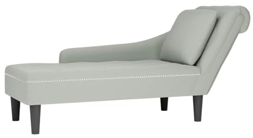 INLIFE Chaiselongue mit Kissen und Rechter Armlehne Hellgrau Samt,Möbel,Stühle,Chaiselongues,Grau,16.2 KG,4009772