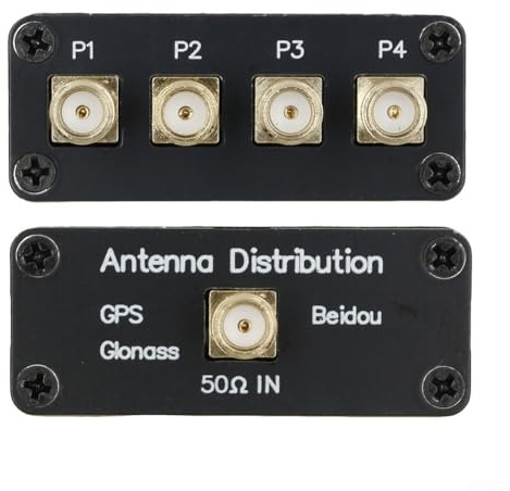 GPS Antenna Splitter, 1-to-4 Signal Distributor for GPS Beidou GLONASS Navigation Antenna Power Divider for Vehicle Marine Use