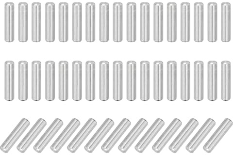 QUARKZMAN 110 Stück Dübel 3mm x 12mm Regalstifte 304 Edelstahl Regalhalterungen Für Regale Schränke Möbel Vernickelt Silberfarben Beschichtet Silberton