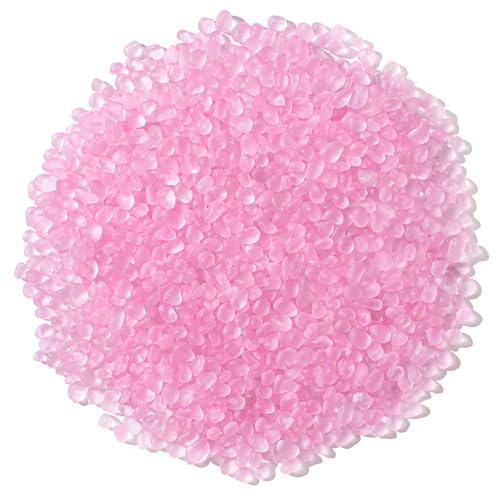 Keedolla Pink Sea Glass Pebbles, 900g/2 LB Frosted Glass Stones Decorative Gemstones for Home Decor, Vase Fillers, DIY Art Crafts, Aquarium Rocks, Fish Tank Gravel