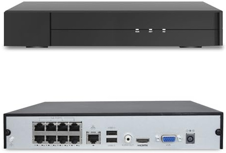 Tennoz 16 Channel Extendable 4K PoE NVR Network Video Recorder with 8 Ports