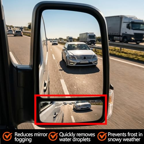 MospdyGear Spiegelglas Fahrerseite Beheizbar, Ersatz für Mercedes-Benz Sprinter 906 2006-2016, Ersatz für Volkswagen Crafter 2006-2016, Lower Right Mirror Glass Replacement,Ersetzt A0028112033
