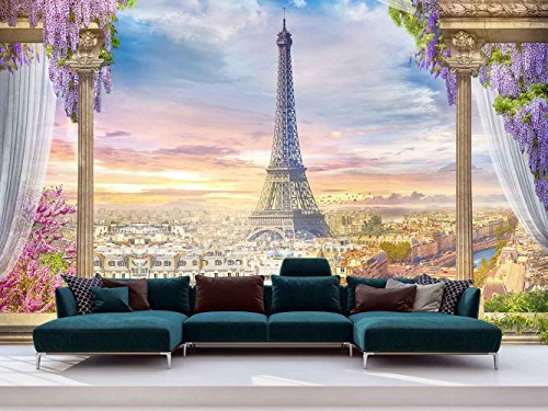 Fotomural Vinilo Pared Mirador Paris | Fotomural para Paredes | Mural | Vinilo Decorativo | Varias Medidas 200 x 150 cm | Decoración comedores, Salones, Habitaciones...
