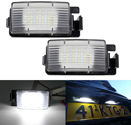GOFORJUMP Lampe de plaque d'immatriculation de remplacement de la lumière de la plaque d'immatriculation LED de voiture 2Pcs blanche pour N/issan 350Z 370Z GTR pour I/nfiniti G25 G35 G37