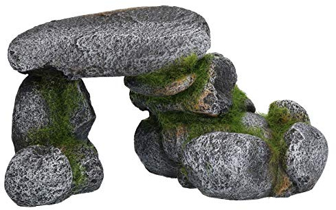 Blue Ribbon 911758 Moosbedeckter Steinbogen Large Als Aquarium und Aquaristik-Ornament, 21 cm