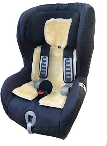 Reissner Lammfelle Einlage für Auto Kindersitze KiKiWa aus medizinisch gegerbtem Lammfell Farbe natur Größe verstellbar