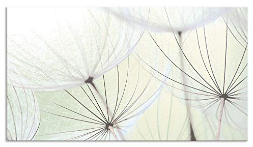ARTland Spritzschutz Küchenrückwand aus Alu für Küche Herd Spüle 90x50 cm (BxH) mit Motiv Blume Pusteblume Landschaft Natur Zen Modern Hell Grün S9MV