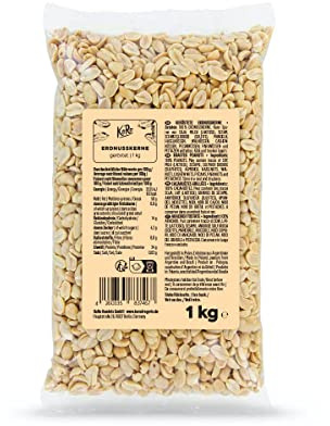 KoRo - Cacahuètes grillées sans huile et sans sel 1 kg - Décortiquées, naturelles, sans additifs