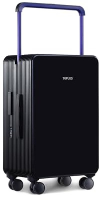 TUPLUS Koffer Trolley ABS Rollkoffer mit 4 Rollen Reisekoffer Handgepäck Hartschalenkoffer mit TSA Schloss,Saldo Serie,66.5×43×25.5cm,62L,Schwarz