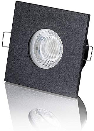 lambado® LED Spots für Badezimmer IP65 in Schwarz - Moderne Deckenstrahler/Einbaustrahler für Außen inkl. 230V 5W GU10 Strahler warmweiß - Hell & Sparsam
