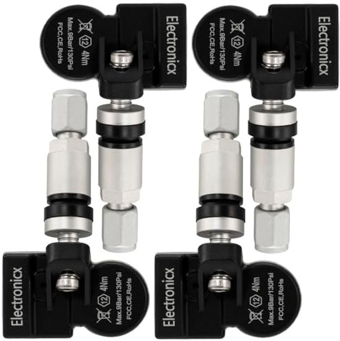 4x RDKS TPMS Reifendrucksensor Reifendruckkontrollsystem Metallventil Silber passend für i40 RIO