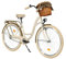 MILORD. 26 Zoll 1-Gang Creme-braun Komfort Fahrrad mit Korb und Rückenträger, Hollandrad, Damenfahrrad, Citybike, Cityrad, Retro, Vintage