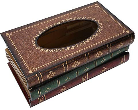 Cikonielf Retro Holz antike Buch Tissue Box Buch geformte Tissue Box Home Ornamente, Tissue Holders