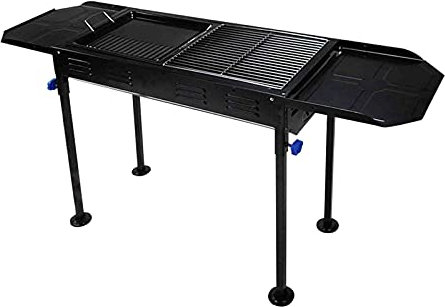 MYAOU Barbecue-Grill, tragbarer klappbarer Holzkohle-Grill-Schreibtisch Tischplatte im Freien Großer Raucher-Grill für Picknickgarten-Campingreisen (schwarz)