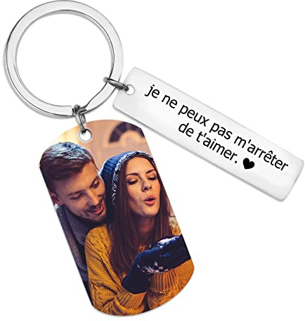 OXYEFEI Porte Clef Personnalisé Photo couleur,Porte-clés Personnalisables avec Gravure,Cadeau Anniversaire Noël Original Pour Homme Femme Mere Pere Maitresse D'école