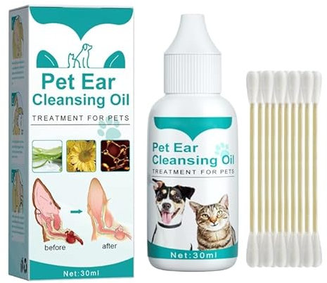 Navna Ear Cleaner For Pets Effective Ear Cleansing Oil EarMite Removal Ear Cleansing Oil Ear-Scratching Prevent Ear Drop 30ml Ear Cleaning Oil For Pets Pets Grooming Supplies