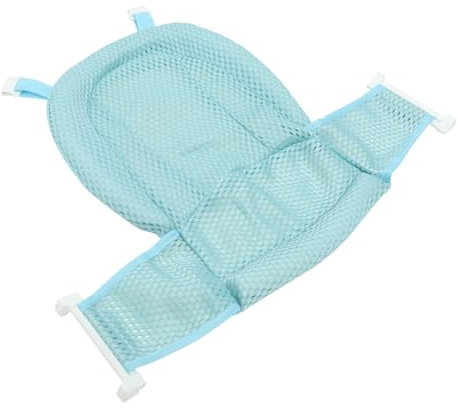 Verstellbares Badewannennetz für Neugeborene, Blau, Pp, 1 Stück | Dreipunkt Schnallendesign, Elastisch, für Badewanne und Dusche, Stütze für Rücken