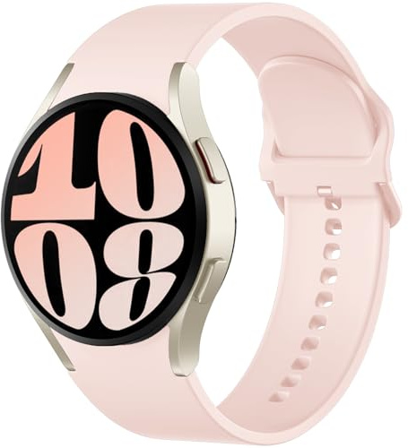 Mastten Klockarmband kompatibelt med Samsung Galaxy Watch 7/6/5/4 FE 40 mm 44 mm, mjukt silikon ersättningsarmband för Galaxy Watch 6 Classic 4 Classic 5 Pro sportband män kvinnor, rosa