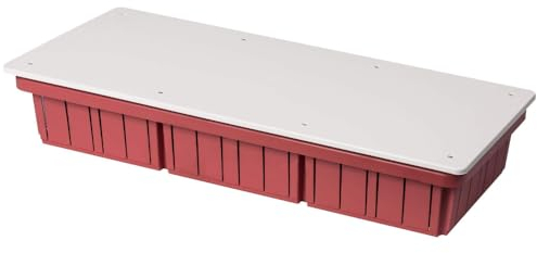 Scatola di derivazione da incasso con coperchio bianco, 520x200x90mm, per muratura, in tecnopolimero, arancione, serie 350 - Elettrocanali EC350C10