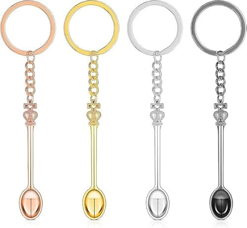 Porta Mini Cucchiaio da 4 Pezzi, Cucchiaio da Campionamento, Mini Cucchiaio a Spatola, Set di Mini Cucchiaini, Porta Cucchiaio a Corona, Spatola da Laboratorio Per Miscelare e Campionare