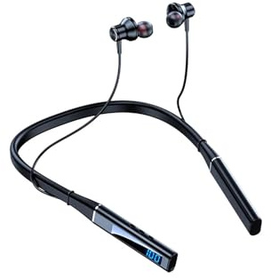 MYSSJS Auricular Bluetooth Auriculares con Banda para El Cuello Y Bluetooth, con Micrófono, Deportivos, Graves HD, Tarjeta SD Auriculares Deportivos(Black)