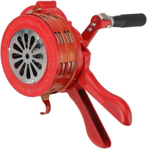 INREPRO Sirène Manuelle 110 DB Alarme manivelle Portable Alarme Sirène d'alarme de sécurité d'urgence Sirène de Raid aérien pour Sécurité d'urgence Incendie