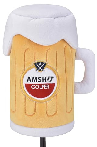 Shanker Golf 3 Wood Cover - Funny Amshit Beer Glass Fairway Headcover | Perfect Funny Golf Gift & Novelty Wood Cover for Golfers, Dad, Husband & Golf Lovers