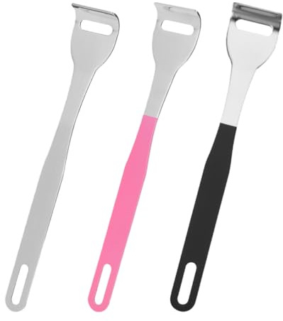 Healeved Raschietto Lingua in Acciaio Inossidabile Nero 3 Pezzi Strumento per Pulizia Orale Rimozione Alito Cattivo