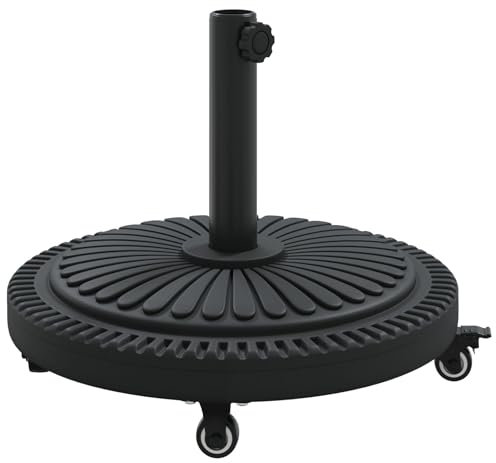 vidaXL Sonnenschirmständer mit Rollen für Ø38-48 mm Stangen, 13 kg Schwerer und stilvoller Metallständer. Bietet UV-Schutz und ist perfekt für Balkon oder Garten. Super für deinen Sonnenschirm!