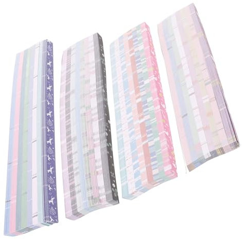 LIFKOME 2160stücke Origami-papierstreifen Für Sternen Basteln Cartoon Faltpapier Papiersterne Zum Dekorieren Und Geschenken