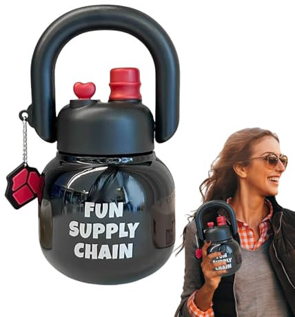 Borraccia termica sottovuoto, 680 ml, in acciaio inox, con manico, borraccia portatile con coperchio con beccuccio, per palestra, escursionismo, picnic, scuola, ciclismo